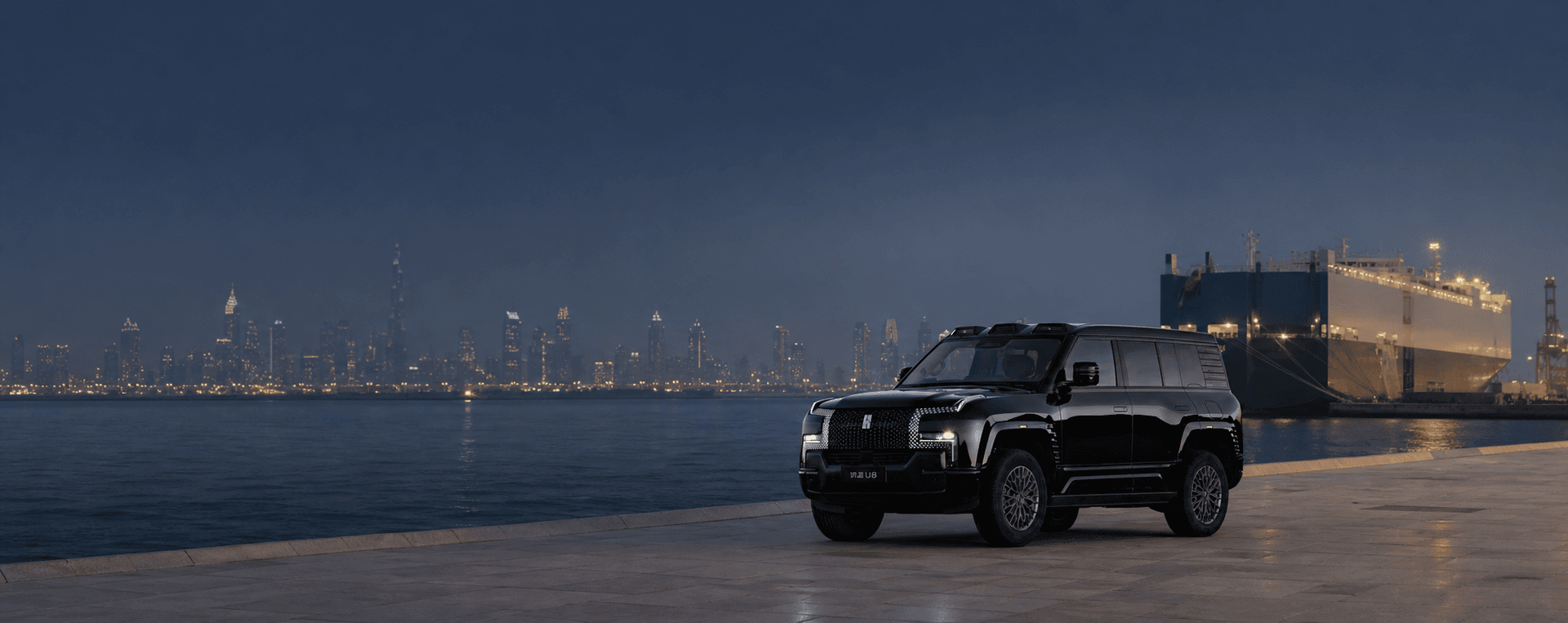 Yangwang U8 at the Dubai waterfront